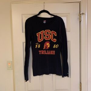 USC Trojans Black Long Sleeve Fitted  T-shirt sz M